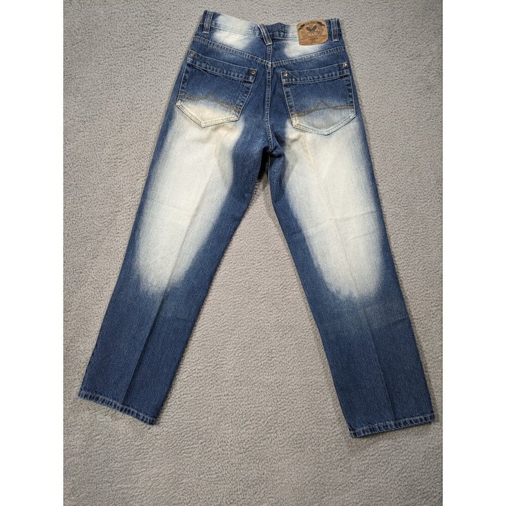 Avirex Jeans Mens 29x30 (Actual 27.5x29) Blue White Fade Wash Bleach - Picture 2 of 16